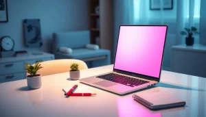 Calming pink screen background for creative and ambient lighting applications